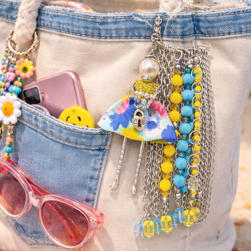 Floral Blue & Yellow Doll Brooch - Women Jewelry Brooches